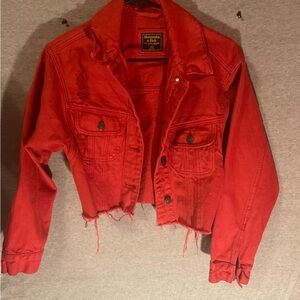 Abercrombie & Fitch Vibrant Red Jean Jacket